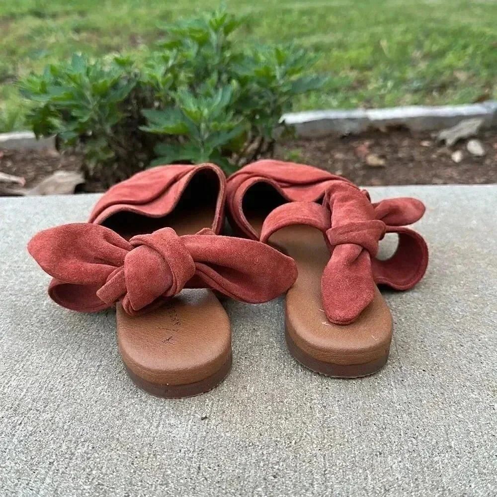 Anthropologie Suede with Bow Mules/Slides - Picture 3 of 11